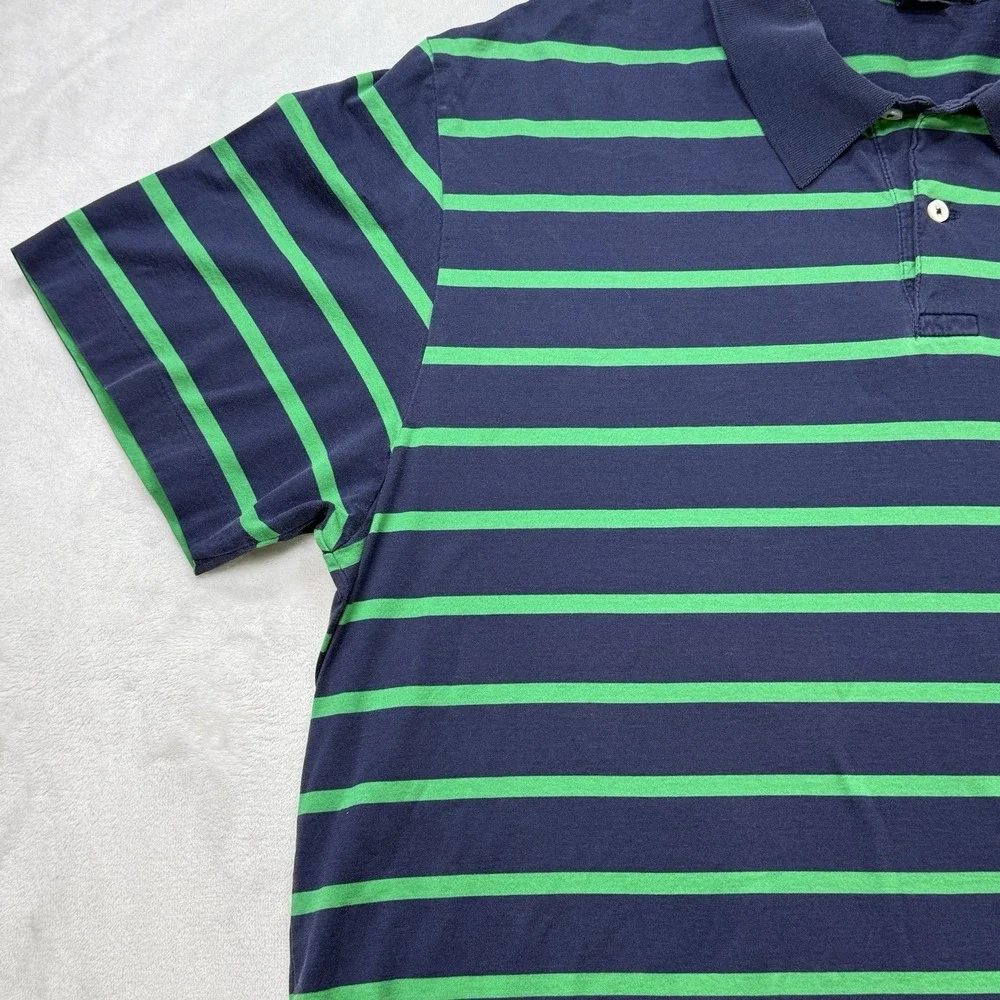 Vintage Y2K Polo by Ralph Lauren Stripe Polo Shirt XL Navy‎ 90s Blue Orange